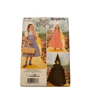 Sewing Pattern Simplicity 4139 Child's Dorothy Glenda Wicked Witch Size 3-8